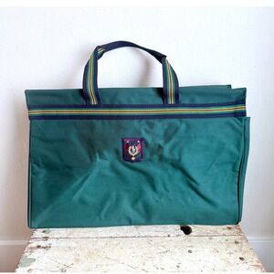 Vintage 1990s Polo Ralph Lauren Uni Crest Duffle Bag Green‎ Canvas DEADSTOCK